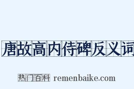 唐故高内侍碑反义词是什么意思的图片